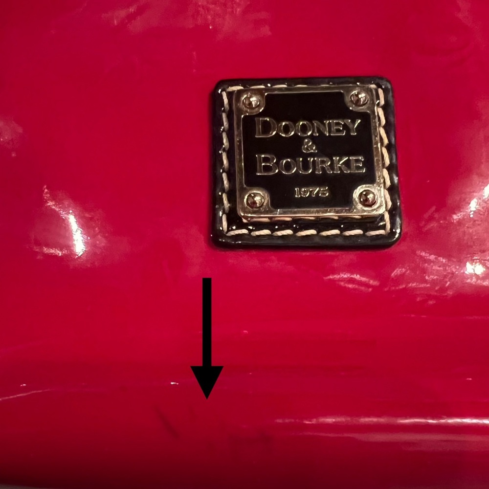 Dooney & Bourke Bitsy Handbag Red Patent Leather Purse Beautiful Vintage NoStrap - Picture 5 of 6
